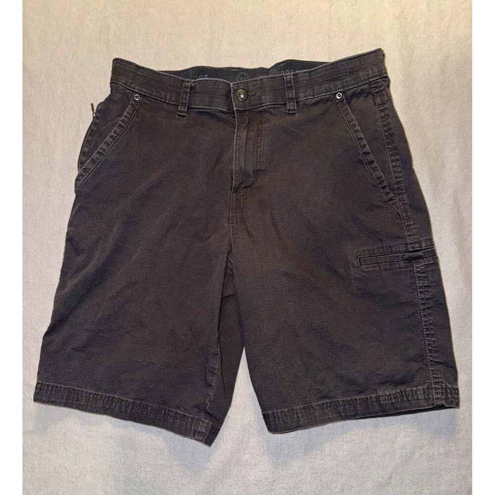 Weatherproof Men's Gray Stretch Cargo Shorts Cotton/Spandex Canvas Zip Button